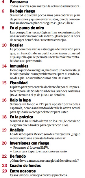 Sumario de OCU Inversiones nº 125- julio 2024-